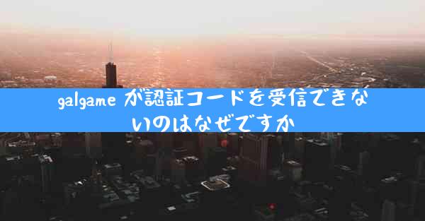 galgame が認証コードを受信できないのはなぜですか