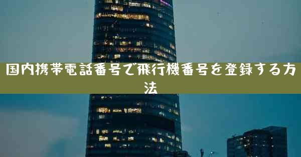 国内携帯電話番号で飛行機番号を登録する方法