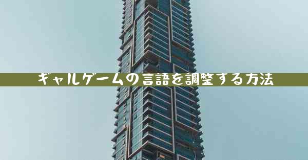 ギャルゲームの言語を調整する方法