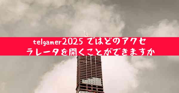 telgamer2025 ではどのアクセラレータを開くことができますか